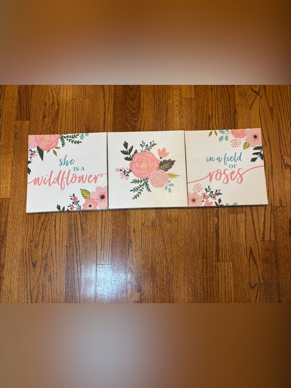 Three piece canvas girls decor